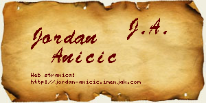 Jordan Aničić vizit kartica